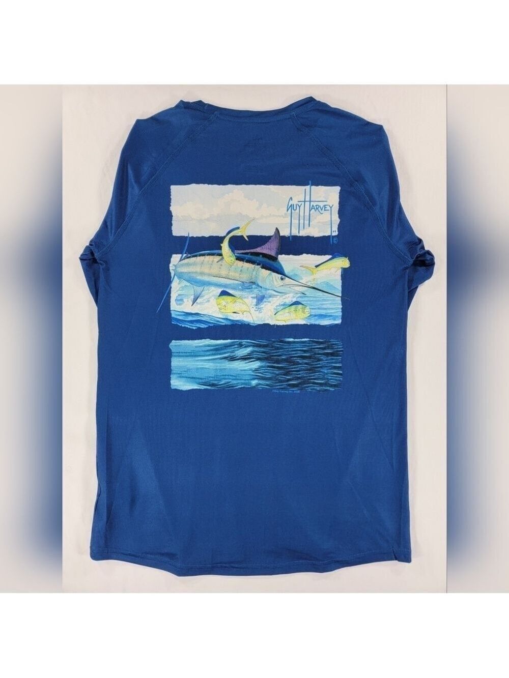 NEW GUY HARVEY Men Performance Long Sleeve Shirt Fishing Sailfish Mahi Small NWT